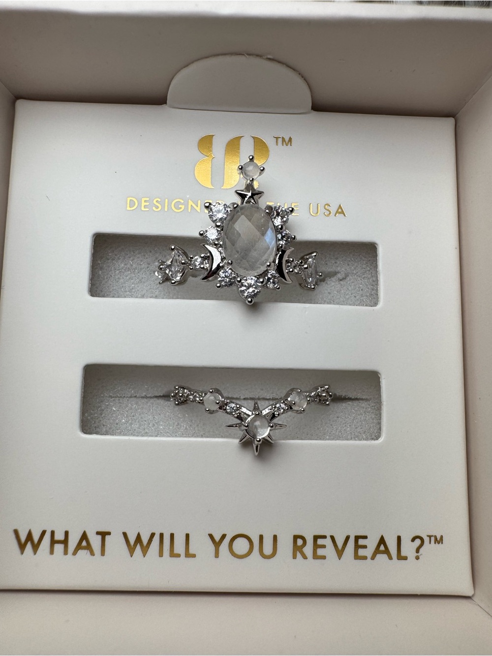 Halo Rings- two bands - Picture 4 of 5